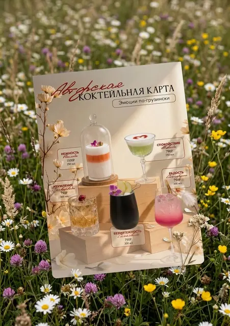Дизайн коктейльного меню для ресторана «Мамули»